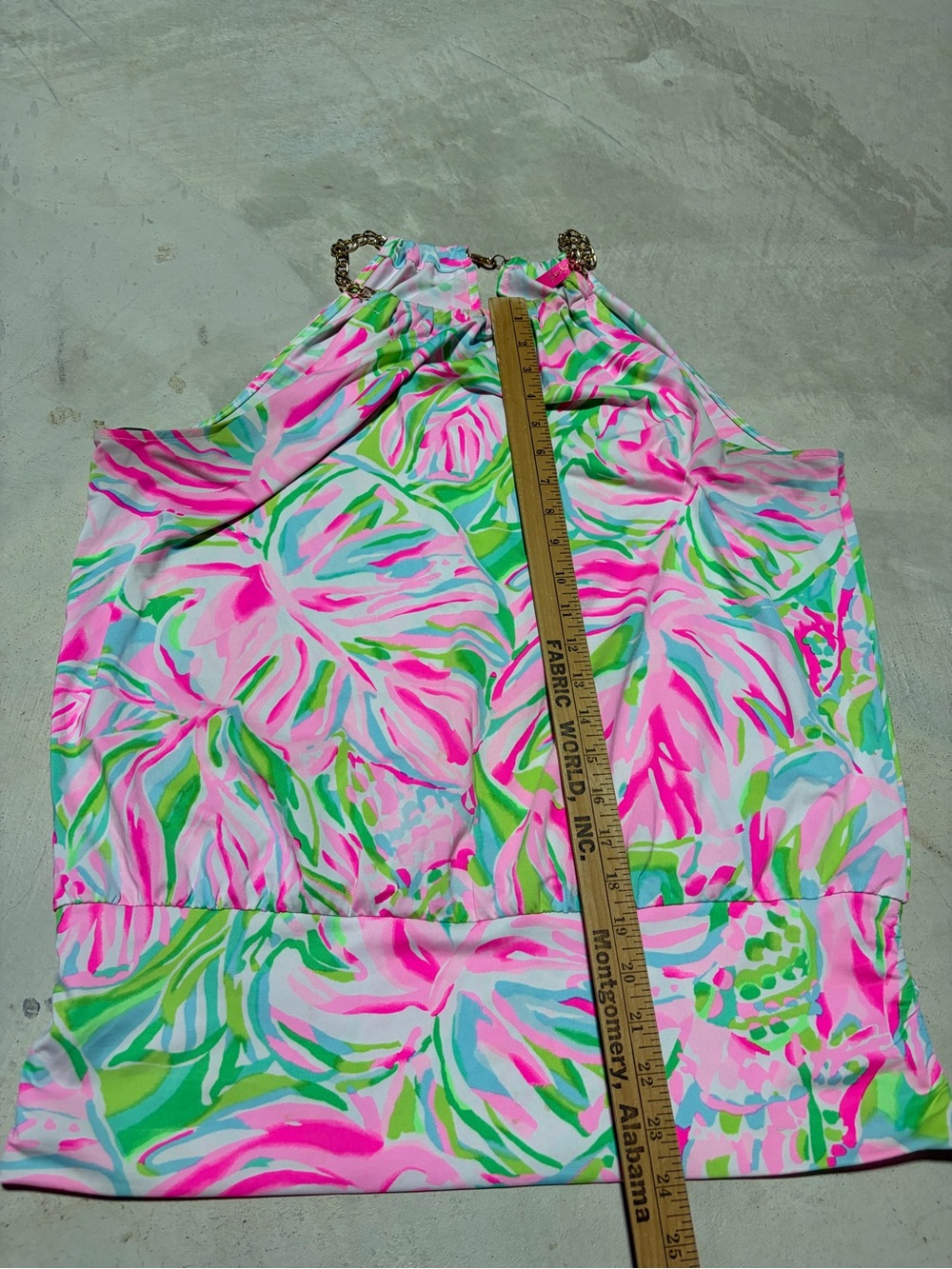 Lilly pulitzer Bowen Bright Tropical Halter Top Pink Green Floral Print large - Picture 3 of 10